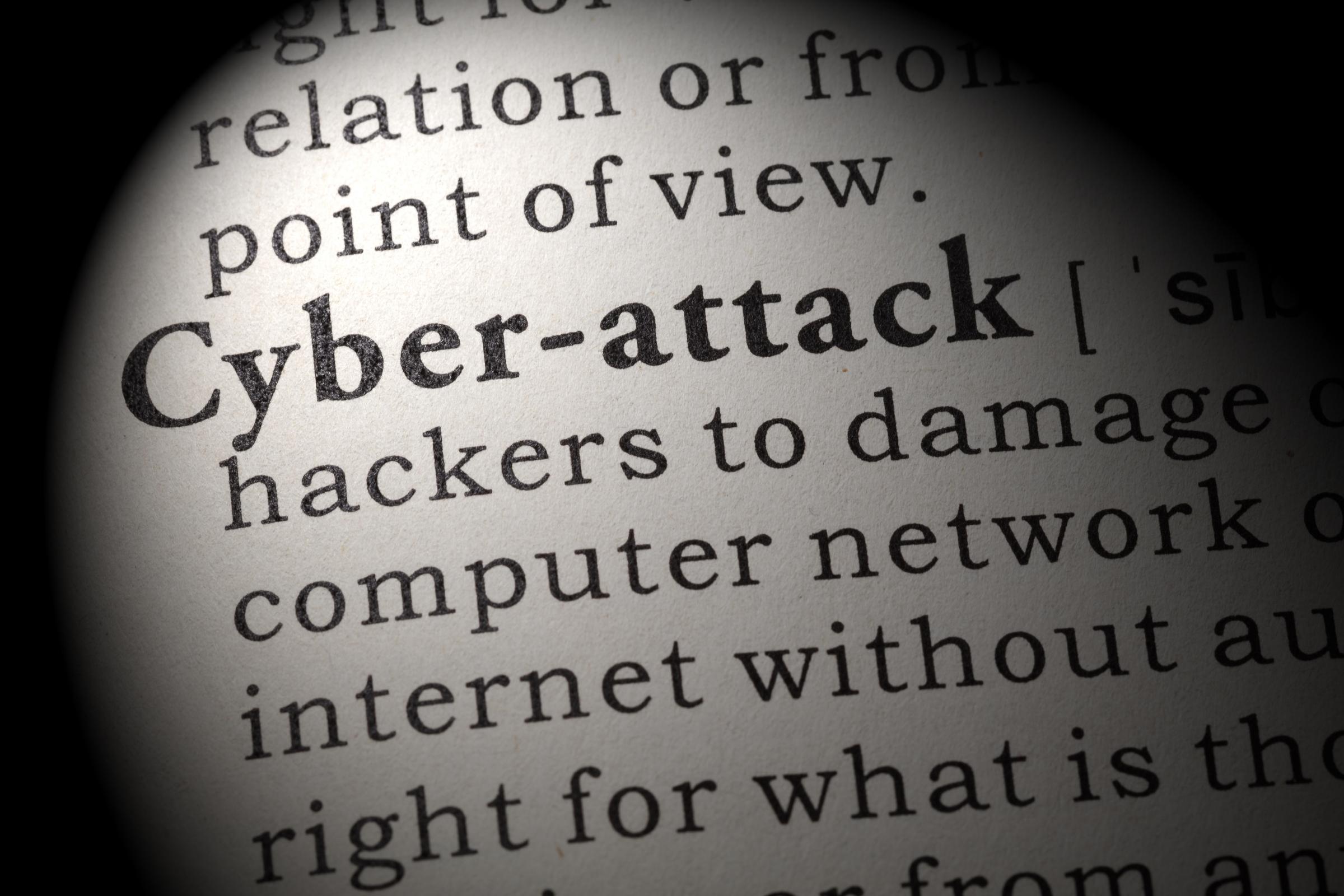 a part of the dictionary meaning of the word cyberattacks