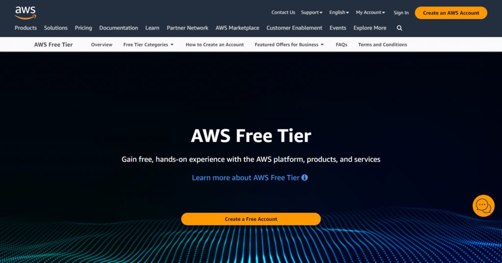 AWS Free Tier website