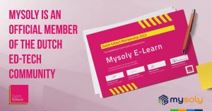 Announcement of Mysoly's membership of Dutch EdTech Community