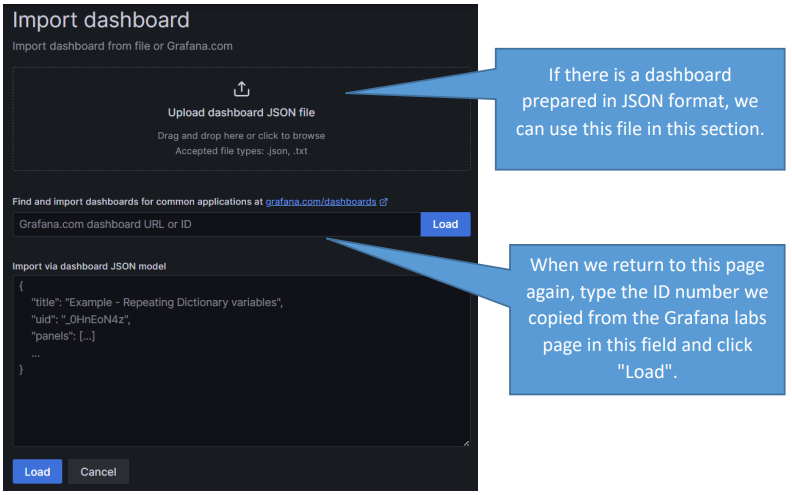 Import dashboard